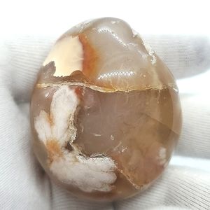 Sakura Amazing aka FLOWER Agate Smaller Freeform Shape Palm Stone Gemstone